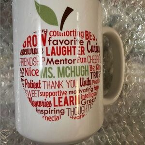 Ms McHugh teacher gift Inspirational White and Red Mug